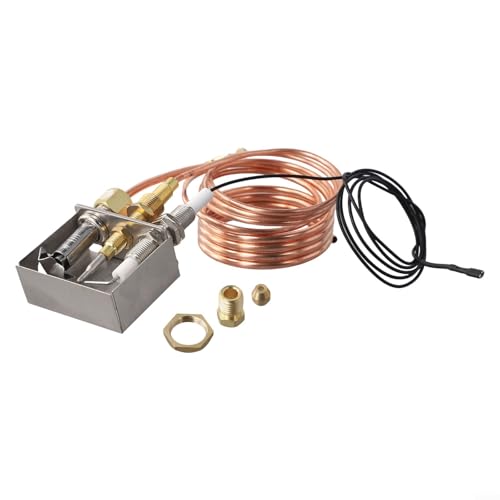 Kit piloto de chimenea de gas, conjunto de quemador piloto con termopar para encendido de propano, construcción de acero inoxidable para rendimiento en hogueras y calentadores