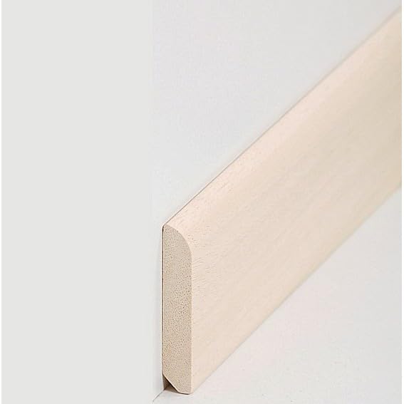 PROVISTON - Zócalo de madera maciza (10 x 58 x 2400 mm, madera maciza Abachi para pegar, atornillar y clavar, 2,4 m), 1 unidad