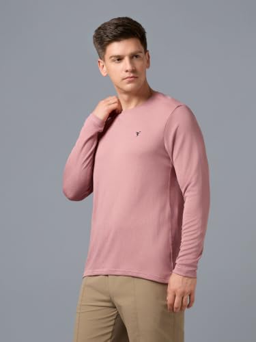 Image of TECHNOSPORT Men's Slim Fit Full Sleeve Round Neck T-Shirt, Double Cool Quick Dry Moisture Wicking Stretchable Sports Gym and Casual Wear
