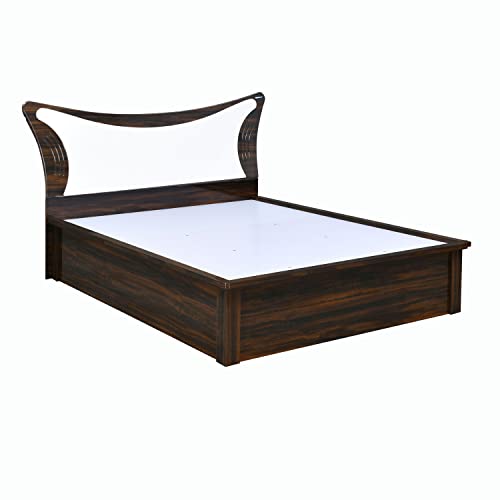 Image of Nilkamal Estana Engineered Wood King Bed with Hydraulic Storage (Color - Brown; Delivery Condition - Knock Down)
