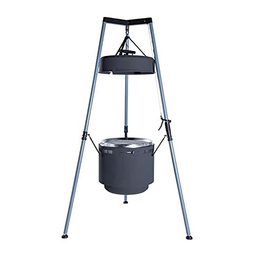 Burch Barrel BBQ Smoker Grill & Fire Pit Combo V2 – Adjustable Hanging Vertical Smoker with Tripod System – Charcoal or Wood Pellet Outdoor Portable Barbeque