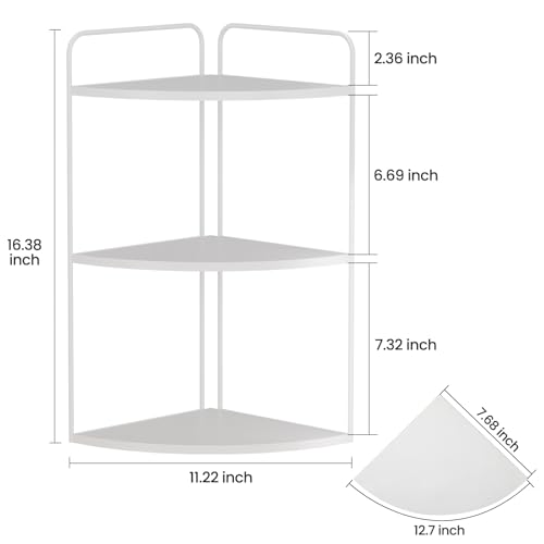 Image of Forest Angle Bathroom Counter Organizer,Countertop Organizer,Vanity Organizers,Bathroom Storage,Bathroom Sink Caddy,Counter Shelf,Corner Counter,Corner Shelves(White)