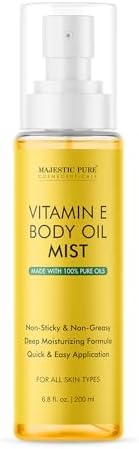 Majestic Pure Vitamin E Oil Body Mist- 100% Pure & Natural - After Shower Body Oils for Women and Men - Scented, Radiant, Skin Therapy Firming Massage Oil - 6.8 Fl Oz
