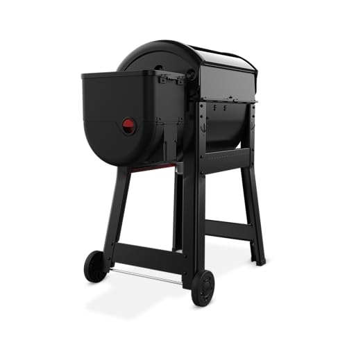Image of Weber Smoque 22‑Inch Pellet Smoker, Black - Outdoor BBQ Pellet Grill Up to 500 Degrees with SmokeBoost, SmoqueVent Airflow System & Rapid React PID Temperature Control