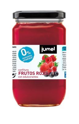 Confitura de FRUTOS ROJOS sin azucares añadidos extra JUMEL con STEVIA. Mermelada gourmet con todo el sabor. Pack de 4 unidades (1,49 € / unidad). A PARTIR DE 15€ PORTES GRATIS.