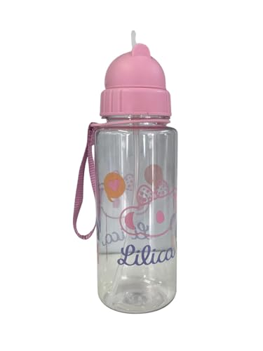Pacific Garrafa Lilica Ripilica Glimmer Com Canudo 500ML - Garrafa Padrão - Prática, Segura, Durável