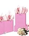 Gcardist Pink Gift Bags with Tissue Paper for Wedding, Birthday, Party - Medium Size Cardboard Gift Bags (5pcs + 10pcs Tissue Paper)