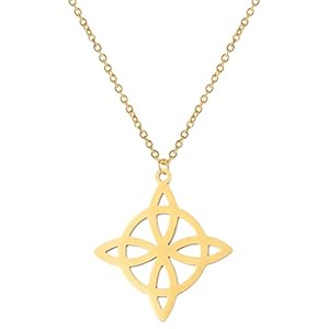 LIKGREAT Heksen Knoop Ketting Ierse Keltische Knoop Wicca Ketting Wicca Symbool Hanger Ketting Vintage Geometrie…