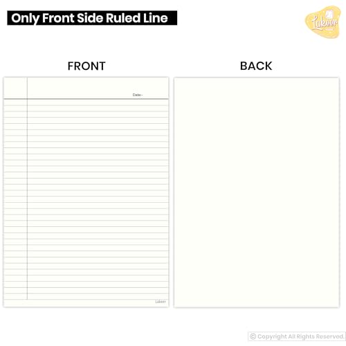 Image of Lakeer A4 Single Side Ruled Paper - 100 GSM Thick Paper, Pack of 100 Sheets | Ideal for Projects, Assignments, Practicals, and Homework (Ivory)