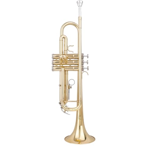 Bullfighter Standard Trompete Set Standard Bb Messing Trompete mit Hartschalenkoffer Handschuhen Reinigungstuch 7C Trompetenmundstück Trompeten für Anfänger und Studenten (Gold)