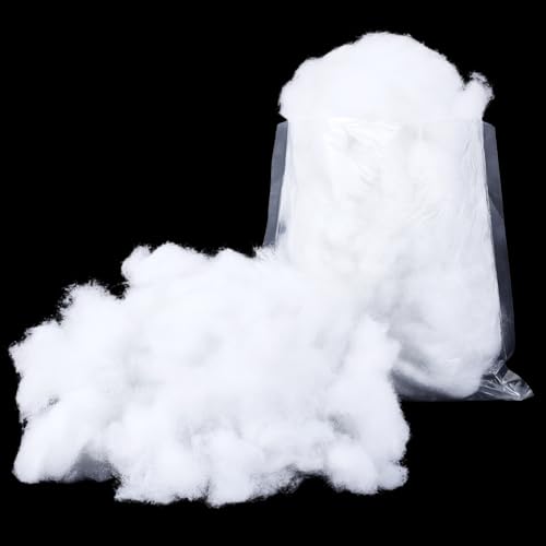 CABODYALS Relleno de Fibra 100D Blanco de 3g, Relleno de Poliéster, Relleno de Fibra de Poliéster Suave de Primera Calidad, Material para Peluches, Almohadas, Crochet, Manualidades, Cojines de Sofá,