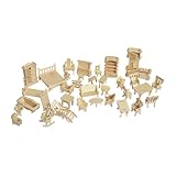 kombiuda puzzle di mobili wooden puzzle perplesso playset per bambole modelli di mobili in miniatura costruzioni puzzle di legno tridimensionale arredamento piccoli mobili 3d