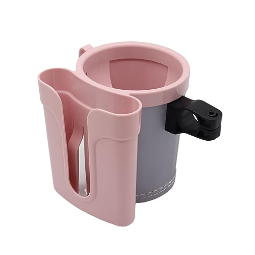 AOKID Bike Cup Holder for Shopping Carts Bicycle with Phone Mount Universal Non-Slip Drink Bikes Scooters More 3-in-1 Design Holds Water Bottles Phones Keys Pink