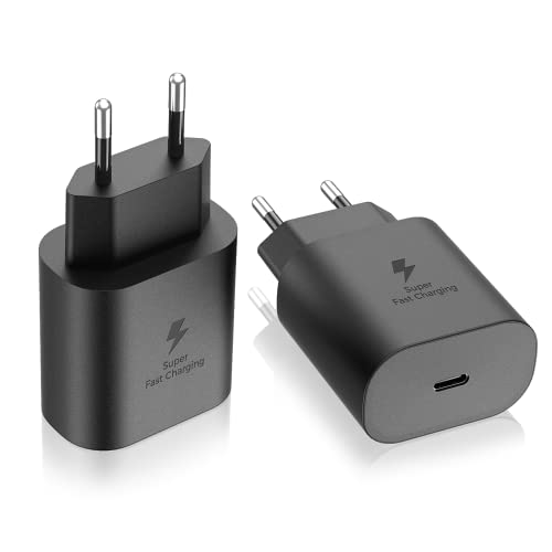 BENSN 2 Pack Chargeur Rapide USB C 25W pour Samsung Galaxy A13 A33, A53 5G, S21, S21 Plus, S21 Ultra, S20 FE, S20+, S20 Ultra, S22, S22+, S22 Ultra, Note 20, Note 10+, Chargeur Secteur Type C Prise Cover