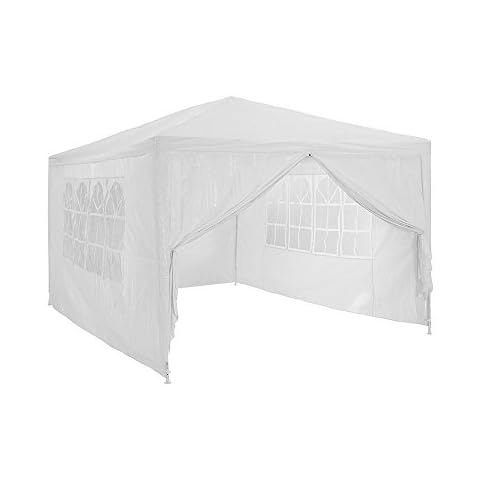 PE Garden Gazebo Marquee Canopy Party Tent 3 x 3m 120g Waterproof Outdoor Gazebo (White) Cover