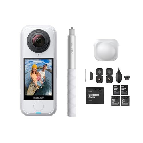 Insta360 X4 Air - Lightweight 165g 8K 360 Camera, Invisible Selfie Stick Effect, Replaceable Lenses, Shoot First & Frame Later, Built-in Wind Guard, FlowState Stabilization, AI-Powered App