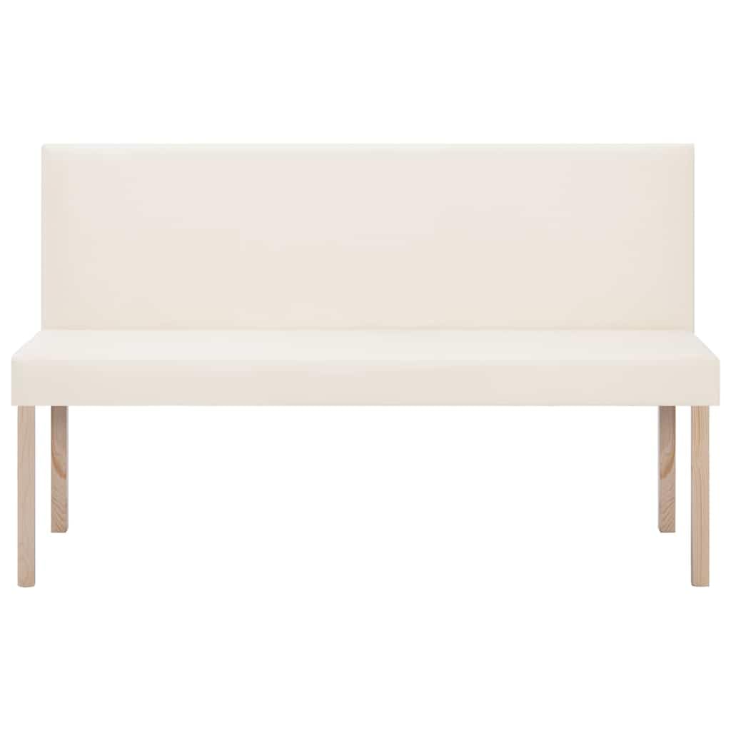 Banco 139,5 cm Piel Crema con Marco de Pino