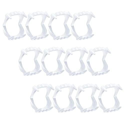Cisixin 12 Pièces Dents de Vampire en Plastique, Crocs de Cosplay Dhalloween Réalistes Crocs de Loup-Garou