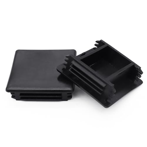 Image of 60 Pack 1-5 /8 inch x 1-5 /8 inch Strut Channel End Caps, Square Plug Cap Fittings for Protecting The Ends of Struts or Profiles, Black