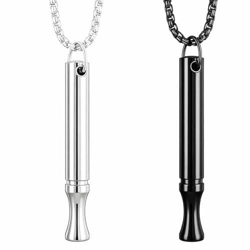 XUZOPIM Pack De 2 Herramientas Para Dejar De Fumar, Collar Contra La Ansiedad (Negro Y Acero)