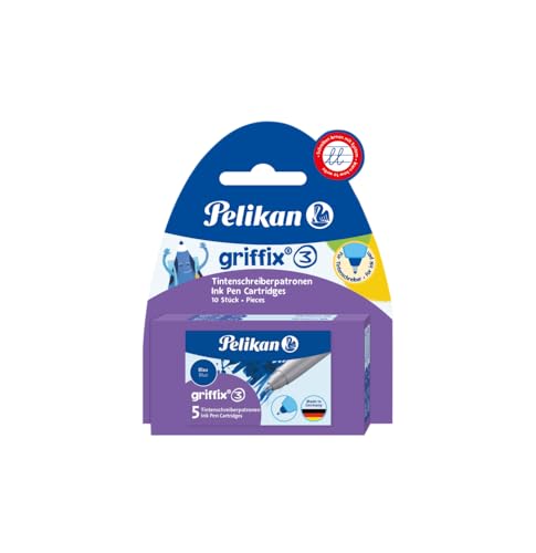 Pelikan Griffix Pack de 2 Etuis de 5 Cartouches d'encre Bleu pour Roller/KM5