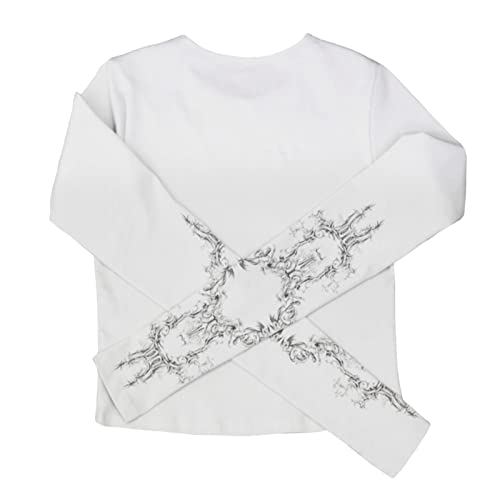 Image of Grunge Clothes for Women Y2K Tops Long Sleeve Fairy Grunge Aesthetic Shirts Teen Girls Vintage Graphic Tees Fall