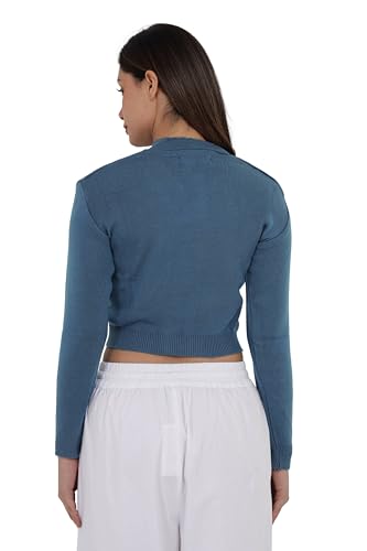 Image of Women Winter Wear V-Neck Full Sleeves Regular Fit Woollen Blouse