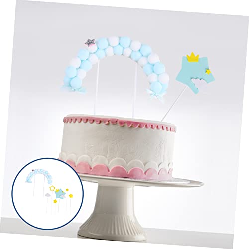 ORFOFE 2 Sets Cake Decoration Birthday Cupcake Topper Blue Decor Baby Decor Birthday Cake Decor Holi