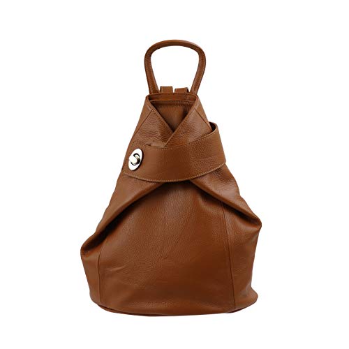 SH Leder - Sac à dos de ville en cuir véritable - Pour femme - En cuir de vachette - 29 x 34 cm -...