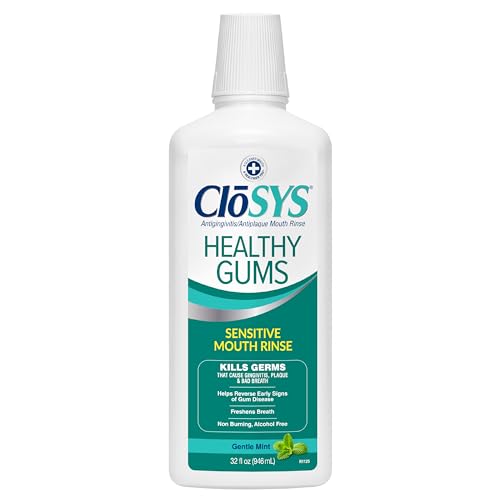CloSYS Healthy Gums Mouthwash 32 Fl Oz, Antiplaque, Anti-Gingivitis Mouthwash, Non-Burning,...