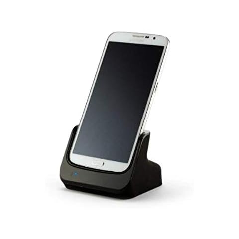 Tmvel Charging Desktop Dock Cradle for Samsung Galaxy Mega 6.3 I9200, I9205, i527 AT&T, Sprint with USB Cable - Desktop Charger - Retail Packaging - Black Cover