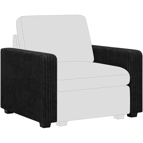 Belffin Armrest for Modular Sectional Sofa Modular Couch Armrest Part for Corduroy Sectional Couch Black Armrest Module Black