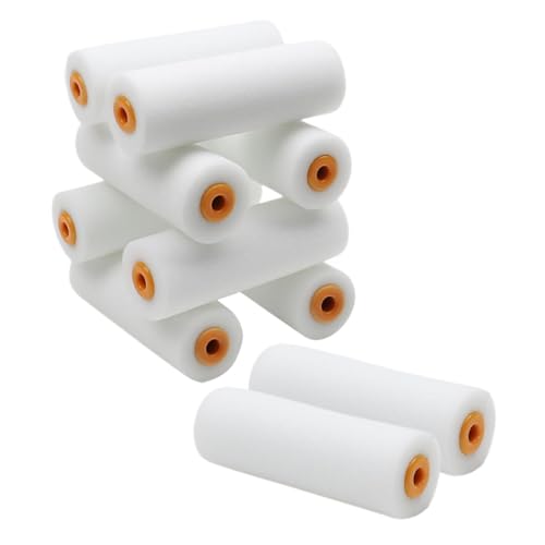 DONFAMDS 10個 入りスポンジペイントローラーカバー 小型塗装用ローラースリーブ 軽量コンパクト設計 壁塗装に 交換簡単 家装飾用耐久素材