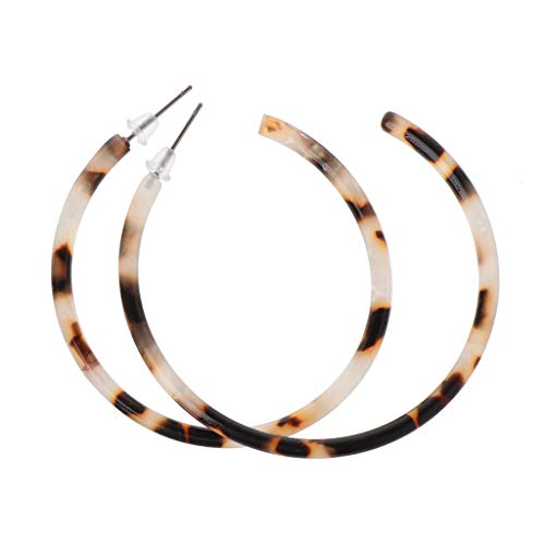 LANDUM Pendientes de Resina acrílica, Ácido acético Pendientes de acrílico Pendientes de aro de Carey geométrico para Mujeres - café