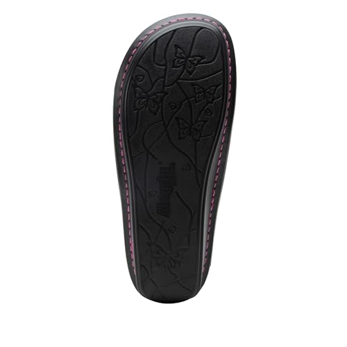 Image of Alegria Women's Brigid Leather Moc Toe Open Back Clog with Heel Cup