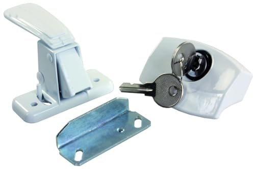 JR Products 11685 White Locking Camper Door Latch