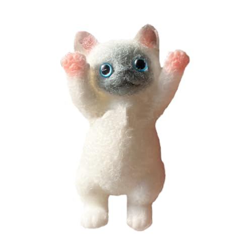 GIUSOBG Juguete Antiestres 13cmx7cm Cat Squeeze Toys for ansiedad o relajació, Toy Squishy Gato Anti Estrés, Alivio del Estrés para Niños, Adultos y Oficina (Siamés)