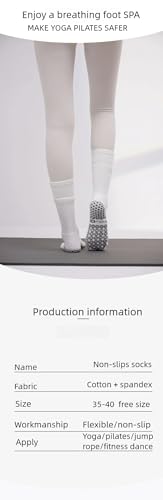 Image of Womens Pilates Socks Yoga Socks Non Slip Grip Socks, Ideal for Ballet Barre Dance Barefoot Workout, Athletic Socks