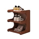 Estante para zapatos de bambú, vertical, estrecho, de varios niveles, para interiores, apartamentos, alquileres o interiores