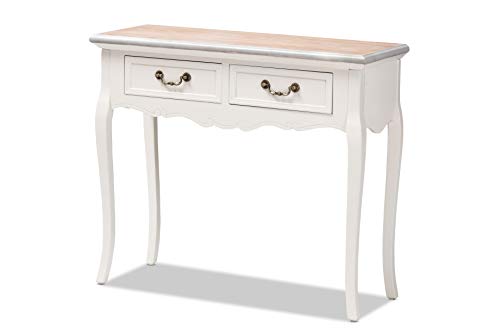 Baxton Studio Console Tables, One Size, White/Oak #TOP25