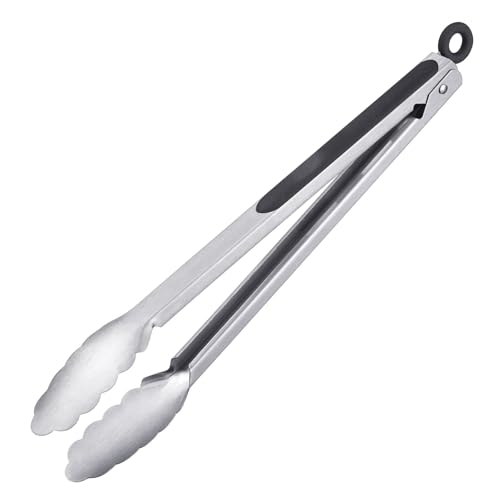 Westmark Grillzange + Servierzange Mit Edelstahllaffen und gummierten Griffen Länge: 35 cm Rostfreier Edelstahl/Kunststoff Classic Spezial Maxi Silber/Schwarz 16252270