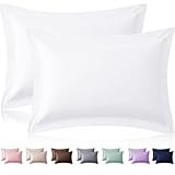 Homiest White Pillow Shams Standard Size Set of 2, 2 Inch Wide Decorative Flange Shams Set, Soft & Cozy Microfiber Pillow Cases with Envelope Closure, Wrinkle & Stain Resistant Pillowcases