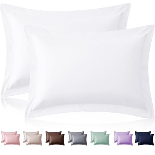 Homiest White Pillow Shams King Size Set of 2 2-Inch Flange
