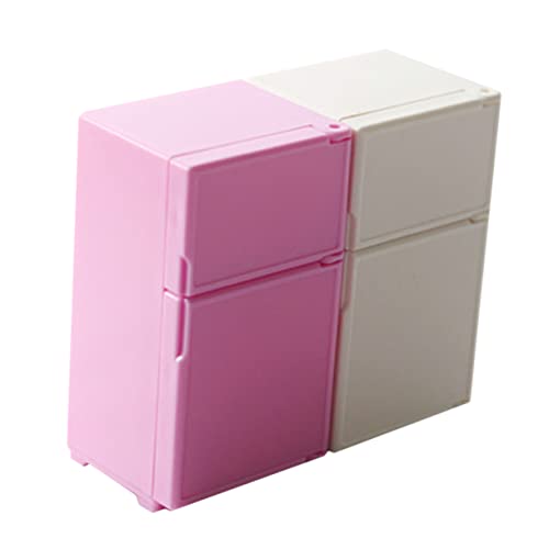 ADOCARN 2 Piezas De Refrigerador De Casa De Muñecas Mini Refrigerador Mini Refrigerador Refrigeradores De Casa Pequeña para Mini Mini Refrigerador Muñeco Nevera Plástico