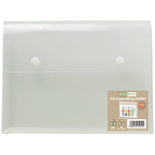eco-eco A5 95% Recyclé Transparent 2 Expansion Wallet Stud