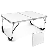 Aomig Mesa Plegable Portátil, Gris Plateado