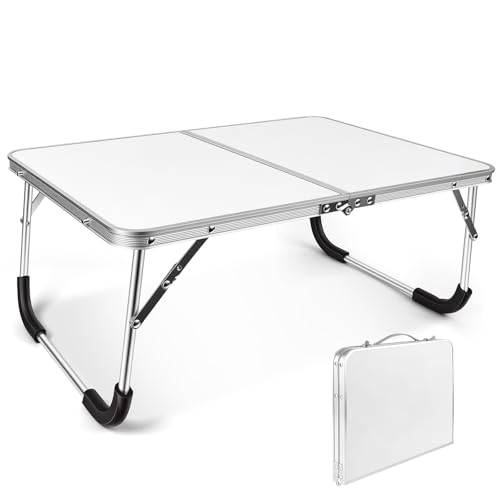 Image of Aomig Portable Folding Outdoor Table Sturdy Picnic Table Aluminium Frame with Handle Small Camp Tables Lightweight Multipurpose Party Dining Table for BBQ Garden Beach Cooking Fishing(Silver Gray)