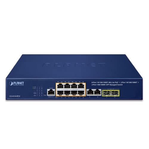 Image of GS-4210-8P2C 8-Port 10 /100 /1000T 802.3at PoE + 2-Port 10 /100 /1000T+ 2-Port 100 /1000X SFP Managed Switch