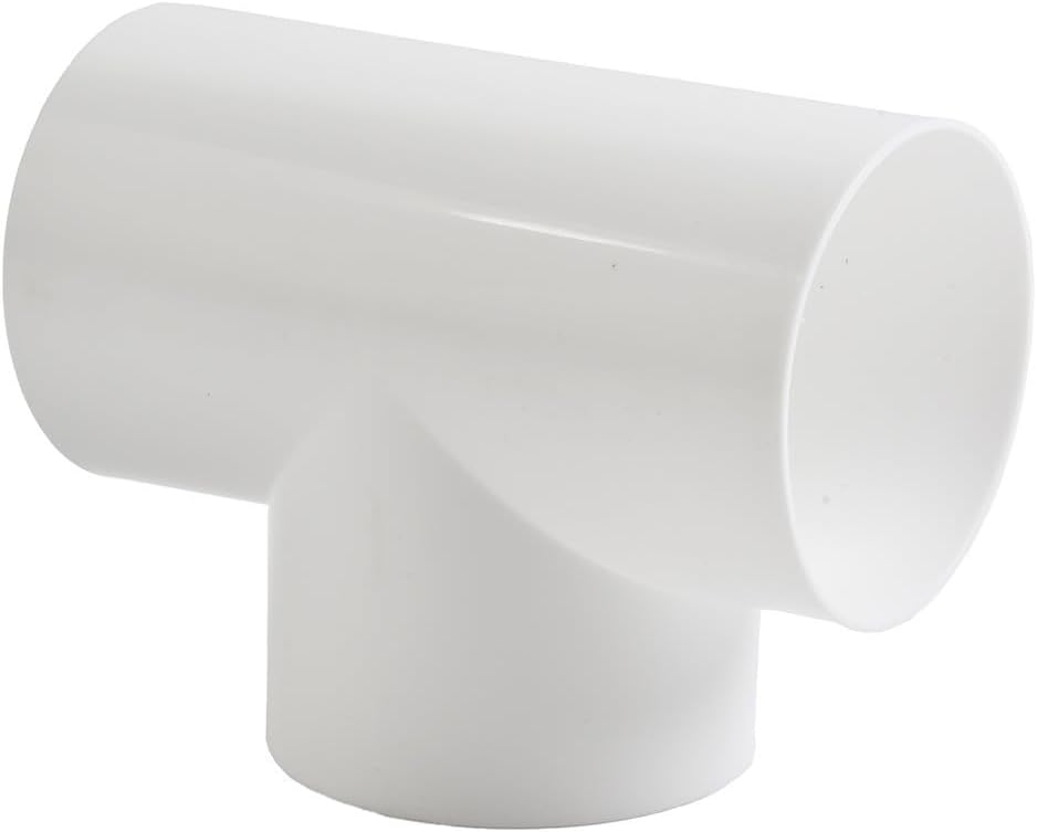 4 in Duct Connector T Shape Ventilation Fitting Y Splitter for Extractor Fan 100mm Ducting Adapter ABS Air Duct Joint for Ventilation Duct Pipe Tube(T Shape 100mm)