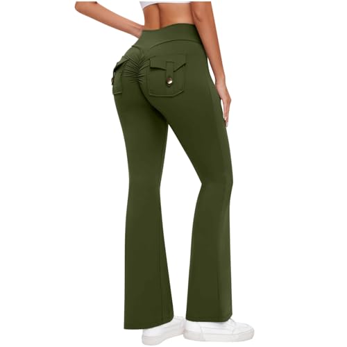 Yoga Flare Leggings for Women Wide Leg High Waisted Cargo Pants
